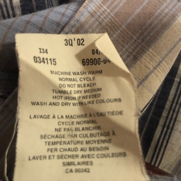 🍒3/30$.LEVI'S RED TAB Plaid Long Sleeve Shirt. Size M (12-14 yrs) - Picture 6 of 8